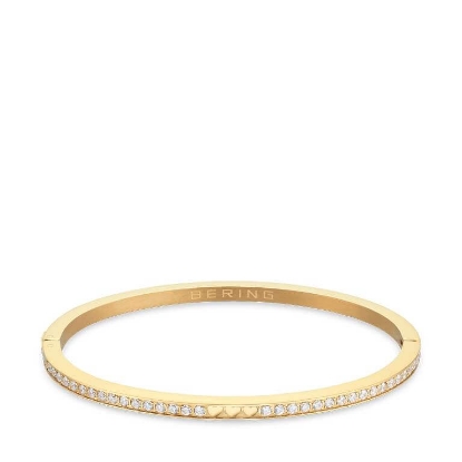 Billede af Bering Arctic Symphony armring stål gulddoublé m. krystal (170-190mm)