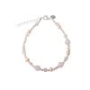 Billede af Aqua Dulce Grace Pearl armbånd sølv m. rosa perler (17 + 3 cm)