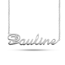 Billede af Navnehalskæde i 14 kt. hvidguld (3-5 bogst.) 42 cm