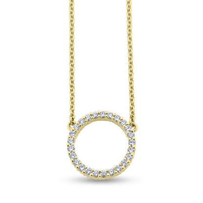 Billede af Cirkel Halskæde 25 brill. á 0,03 w/vs, 14 kt, 44 cm, 18 mm dia.