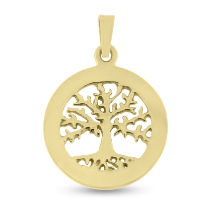 Billede af Vedhæng Livets træ 23 mm. 925s. forgyldt (forgyldning vil blive slidt af ved brug !)