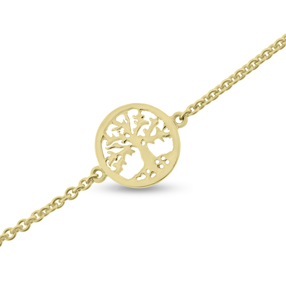 Billede af Armlænke Livets træ 18,5 cm. i forgyldt sølv