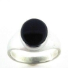 Billede af Herrering massiv m. oval onyx 14*11 mm 925 s.