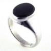 Billede af Herrering massiv m. oval onyx 14*11 mm 925 s.
