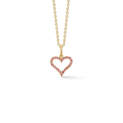 Billede af Mads Z "Tender Heart Pink" vedhæng 14 kt. guld m. pink turmalin (ekskl. kæde)