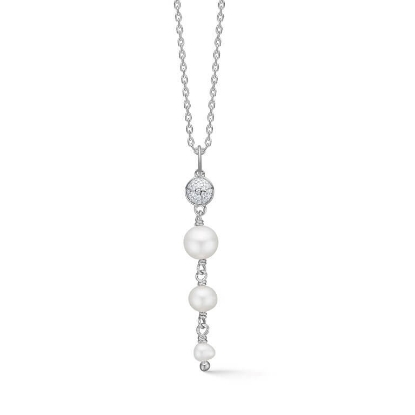 Billede af Mads Z "Dome" halskæde sølv m. topas + kulturperler (40-45 cm)