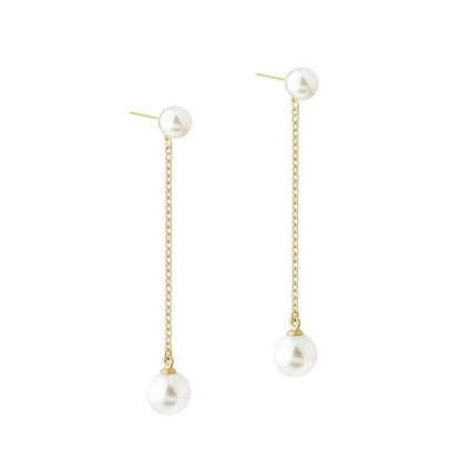 Billede af Aqua Dulce Luna Long øreringe forgyldt sølv m. fvp