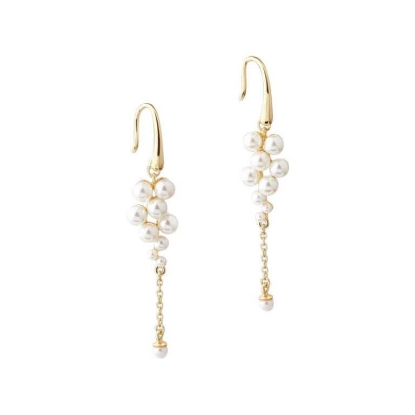 Billede af Aqua Dulce Luna Cluster øreringe forgyldt sølv m. fvp