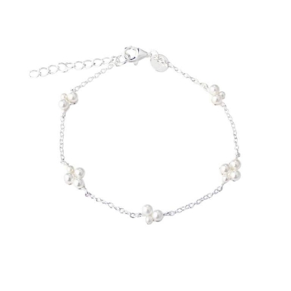 Billede af Aqua Dulce Luna Cluster armbånd sølv m. fvp (17+3 cm)