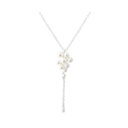 Billede af Aqua Dulce Luna Cluster halskæde sølv m. fvp (45+3 cm)