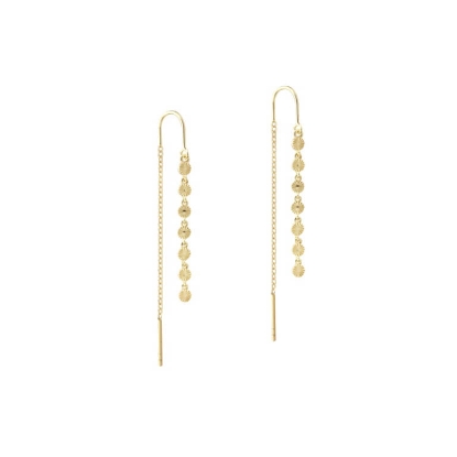 Billede af Aqua Dulce Line Earthread øreringe forgyldt sølv