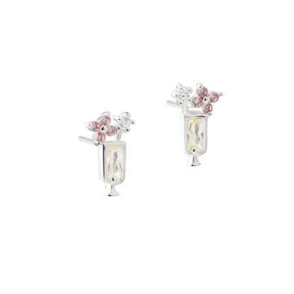 Billede af Aqua Dulce Drink øreringe sølv m. cz