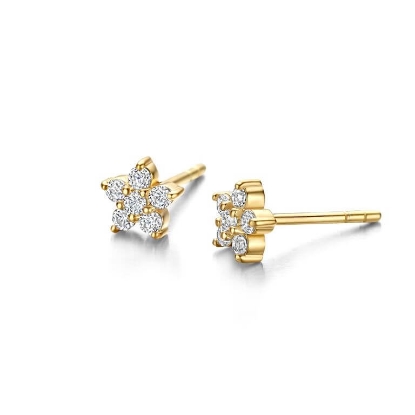 Billede af Spirit Icons Midnight Stud (S) øreringe forgyldt sølv m. cz