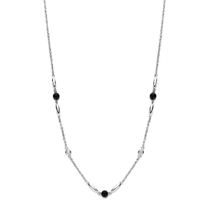 Billede af Spirit Icons Cornelia halskæde sølv m. sort cz (42+3 cm)