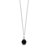 Billede af Spirit Icons Figaro halskæde sølv med sort sten 9mm (42+3 cm)