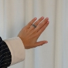 Billede af By Birdie Rose Buds ring sølv + 14 karat guld m. diamant (str. 53)
