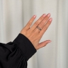 Billede af By Birdie Grace Duo Polished ring sølv m. 14 kt guld + 0,05 ct (str. 58)