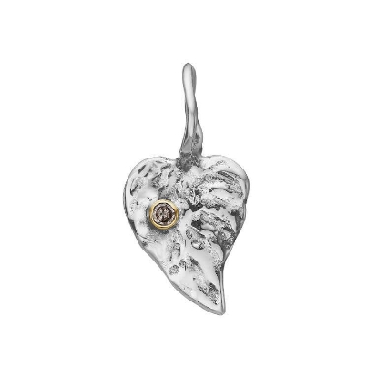 Billede af By Birdie Zenith Heart Silver vedhæng sølv m. diamant
