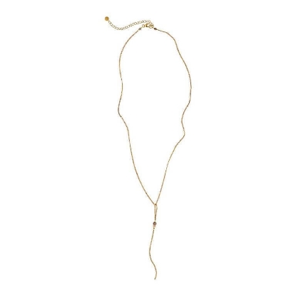 Billede af STINE A Bounce Y-Shape halskæde forgyldt sølv m. sten (48+5 cm)