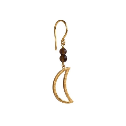 Billede af STINE A Bella Moon Earring - Mocha ørering forgyldt sølv m. sten (1 stk.)