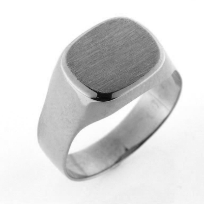 Billede af Herrering plade 12,5*14,5 mm.14 kt. hvg.