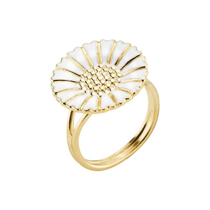 Billede af Lund Copenhagen Marguerit ring 18 mm forgyldt sølv (str. 55)