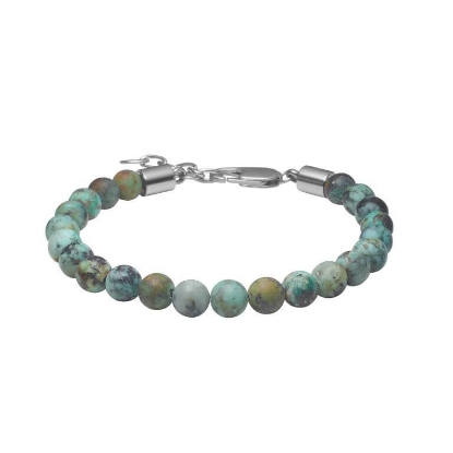 Billede af SON of NOA armbånd stål m. mat afrikansk turkis (19-23 cm)