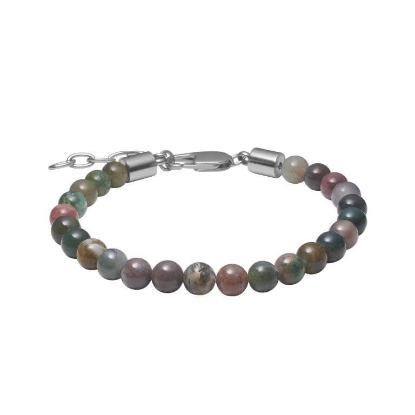 Billede af SON of NOA armbånd stål m. indian agate (19-23 cm)