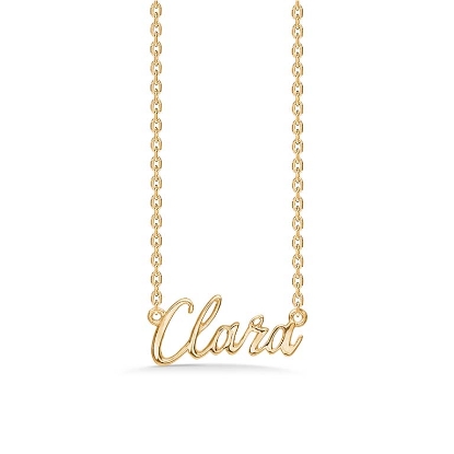 Billede af Studio Z "Name Tag - CLARA" halskæde forgyldt sølv (40-45 cm)