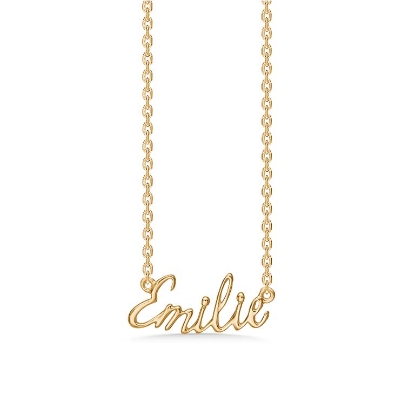 Billede af Studio Z "Name Tag - EMILIE" halskæde forgyldt sølv (40-45 cm)