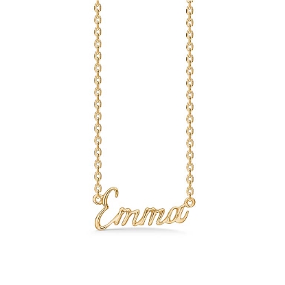 Billede af Studio Z "Name Tag - EMMA" halskæde forgyldt sølv (40-45 cm)