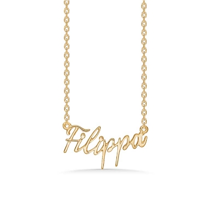 Billede af Studio Z "Name Tag - FILIPPA" halskæde forgyldt sølv (40-45 cm)