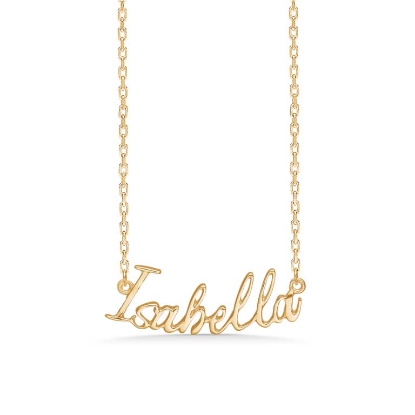 Billede af Studio Z "Name Tag - ISABELLA" halskæde forgyldt sølv (40-45 cm)