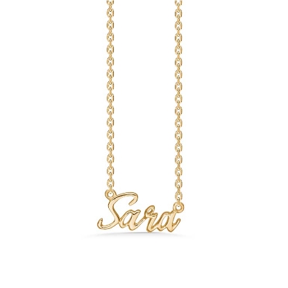 Billede af Studio Z "Name Tag - SARA" halskæde forgyldt sølv (40-45 cm)