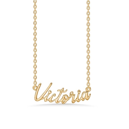 Billede af Studio Z "Name Tag - VICTORIA" halskæde forgyldt sølv (40-45 cm)