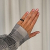 Billede af By Birdie Urban Harlem Buds-4 ring sort rhodineret sølv m.14kt m. 0,05 ct brillant (str. 52-60)