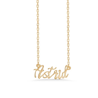 Billede af Studio Z "Name Tag - ASTRID" halskæde forgyldt sølv (40-45 cm)