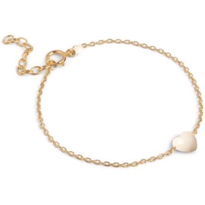 Billede af ENAMEL Copenhagen Amore Daisy armbånd forgyldt sølv m. emalje (15+3 cm)