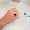 Billede af Herrering massiv m. oval onyx 14*11 mm 925 s.