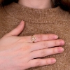Billede af Ring Circles 11 mm. 925s forgyldt (overflade sand) 