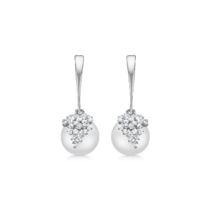 Billede af Mads Z "Chloé" øreringe sølv m. kulturperle + cz