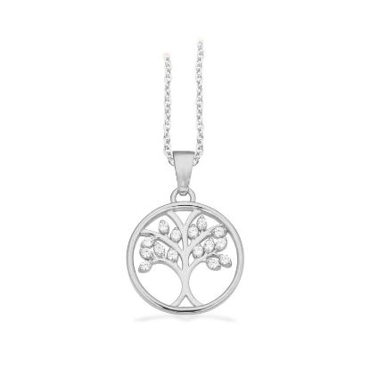 Billede af Scrouples SoHo vedhæng Livets Træ cubic zir. sølv pt. m/kæde