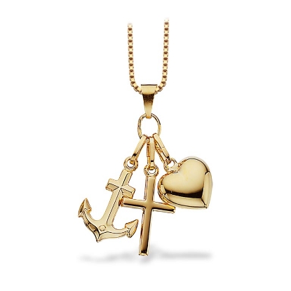 Billede af Scrouples Vedhæng Tro-håb-kærlighed stor 8 kt.