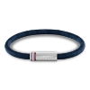 Billede af Tommy Hilfiger Printed Cord armbånd blåt læder (21 cm)