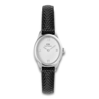 Billede af Daniel Wellington Ophelia Mini Silver dameur sort læderrem 3bar 22mm