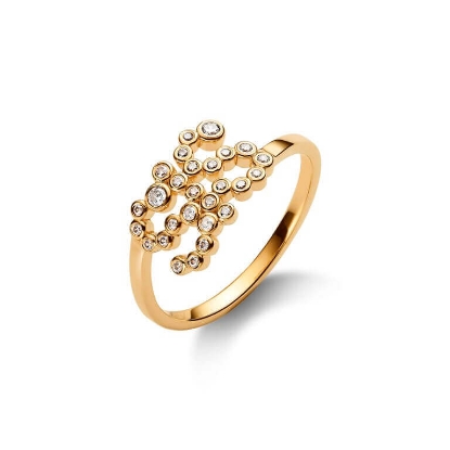Billede af Maria Black 'SIS Collet' ring forgyldt sølv (str. 56)