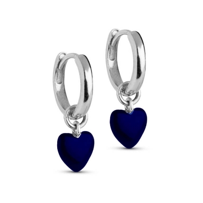 Billede af ENAMEL Copenhagen Amore Indigo øreringe sølv