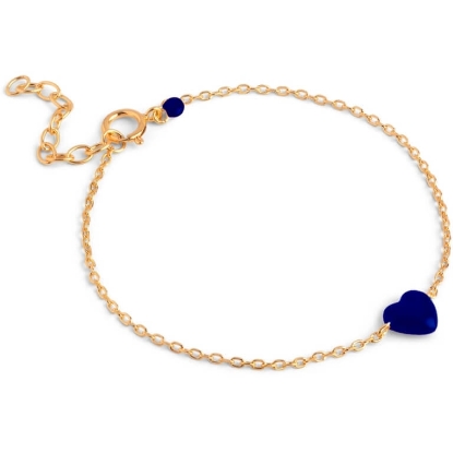 Billede af ENAMEL Copenhagen Amore Indigo armbånd forgyldt sølv (15+3 cm)