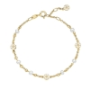 Billede af Lund Copenhagen Marguerit armbånd 4x5mm forgyldt sølv m. ferskvandsperler (17-19 cm)