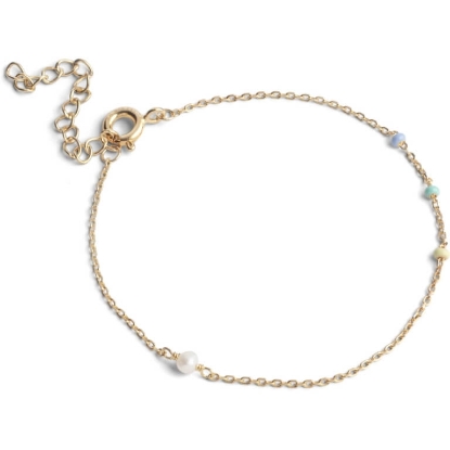 Billede af ENAMEL Copenhagen Lola Simple Citrus Sky armbånd forgyldt sølv m. emalje + fvp (15+4 cm)